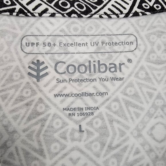 Coolibar Jardin Tunic 50+ Sun Protection Cover Up Dress L UPF Boho Long Sleeve - Picture 2 of 8